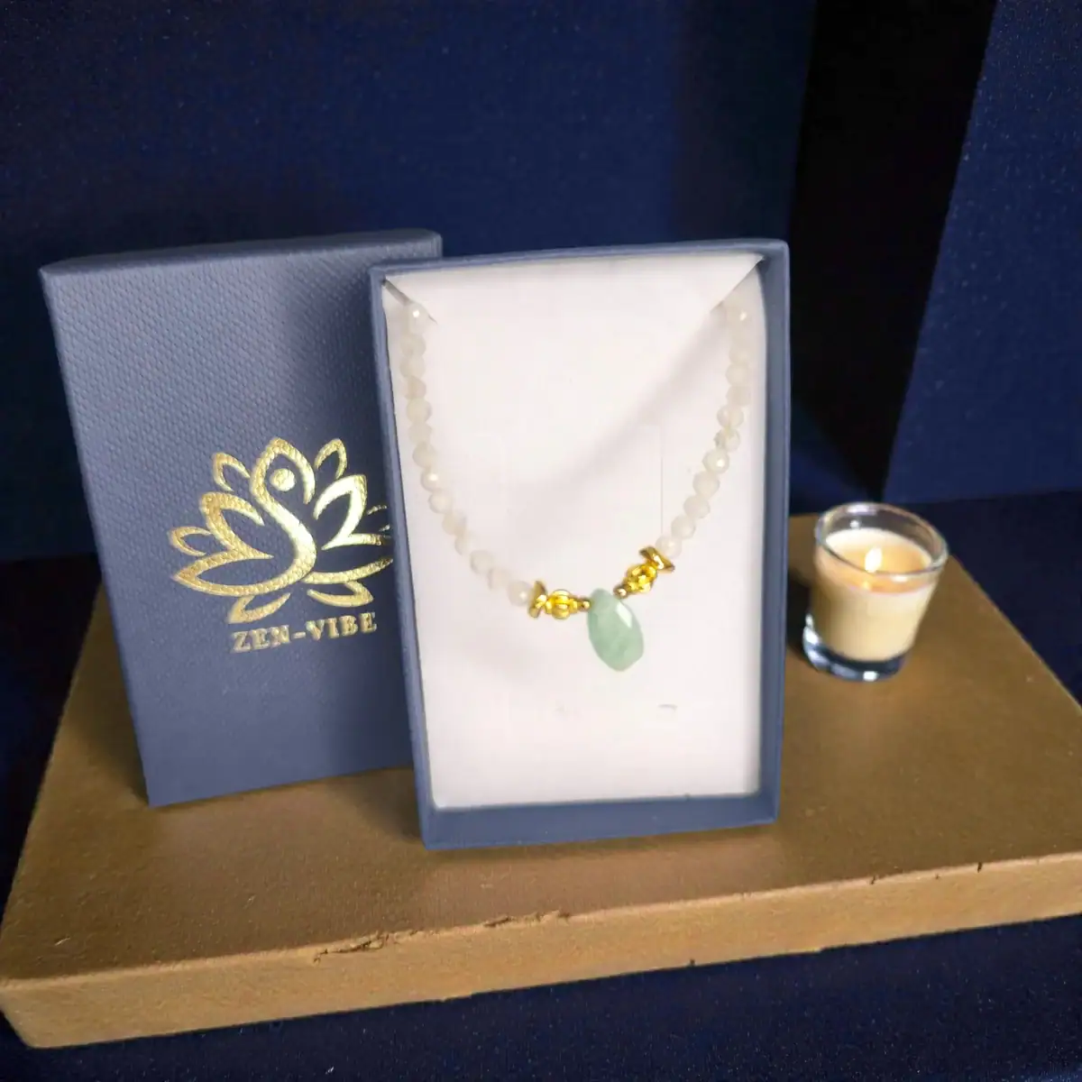 Ogrlica z amazonitom in mesečevim kamnom